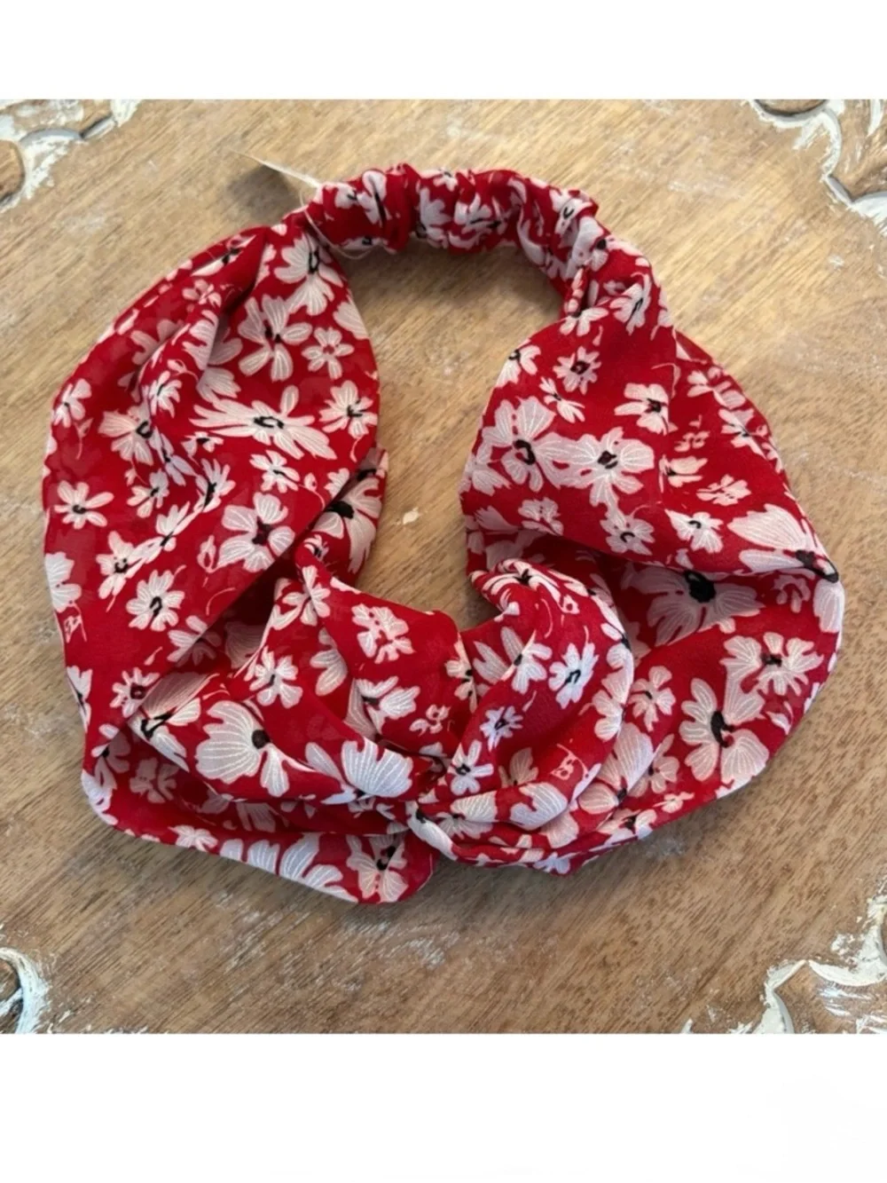 Anthropologie Headband in Red Floral Motif. Brand new!